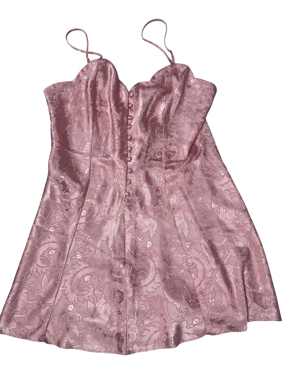 Vintage Victoria's Secret nightie Gold Label silk Jacquard finish button front